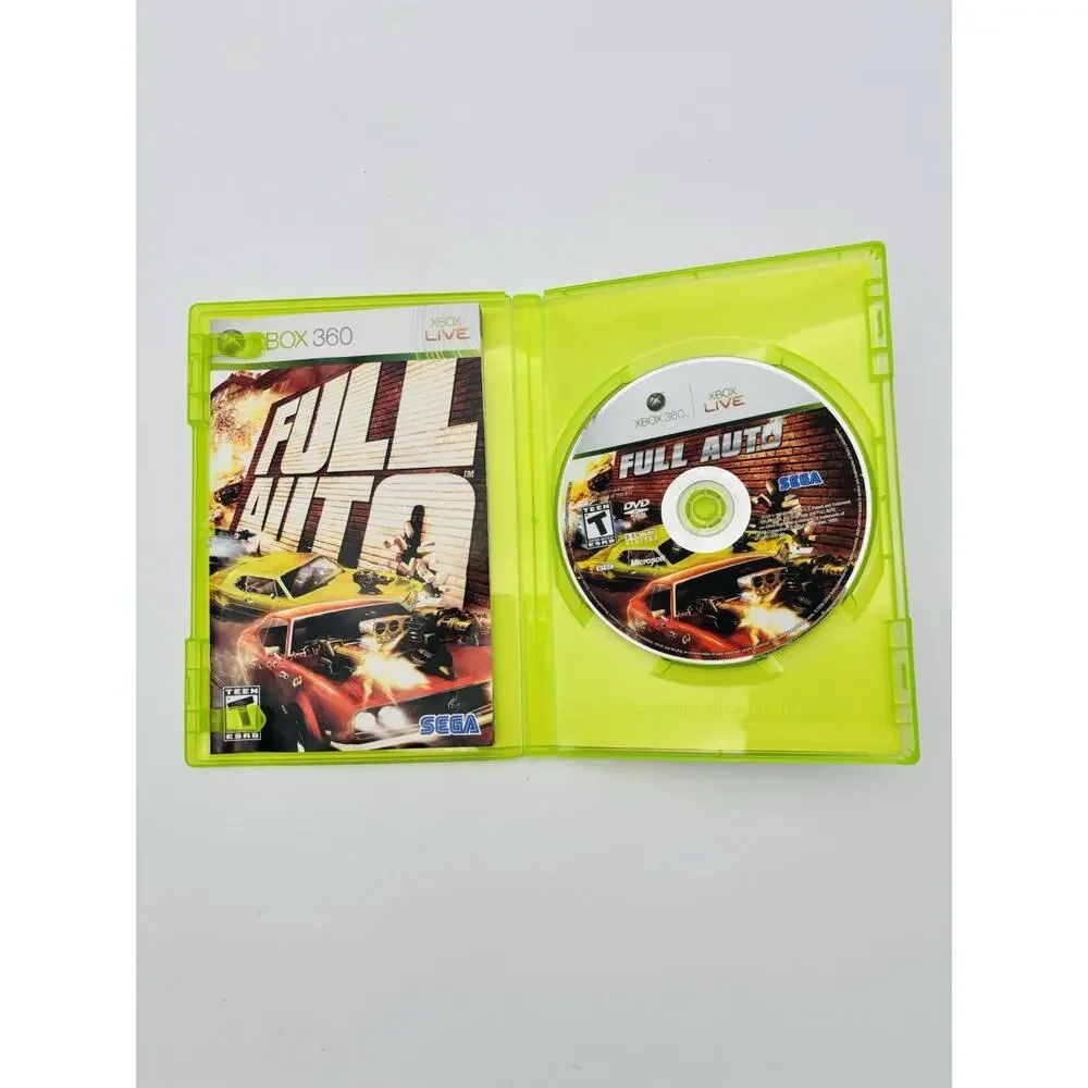 Full Auto (Microsoft Xbox 360, 2006) Complete Tested CIB Sega Car Racing X360